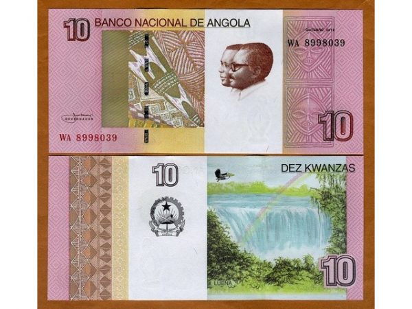 ANGOLA 10 KWANZAS UNC # 296