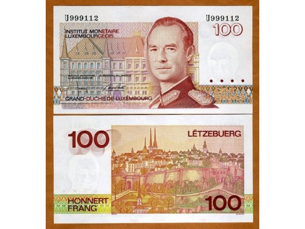LUXEMBOURG 100 FRANCS UNC # 169