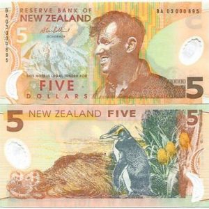 NEW ZEALAND 5 DOLLARS PAPER ISSUE UNC # 933