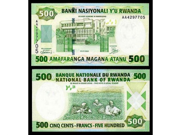 RWANDA 500 FRANCS UNC # 673
