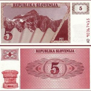 SLOVENIA 5 TOLAR UNC # 536