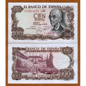 SPAIN 100 PESETAS UNC # 849