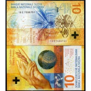 SWITZERLAND 10 FRANCS UNC # 898
