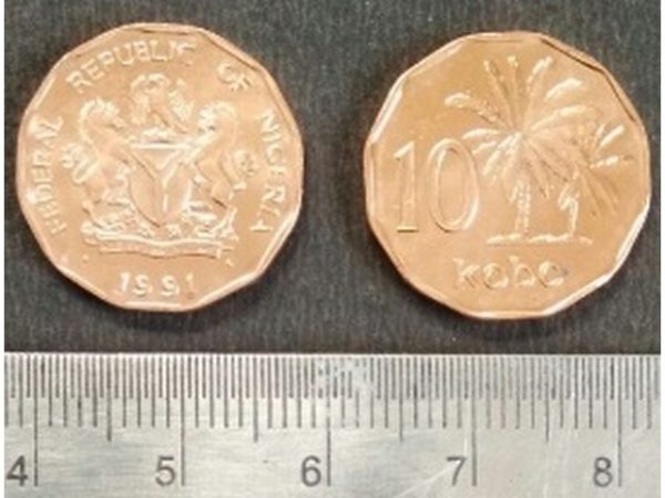 NIGERIA 10 KOBO COIN UNC # 2011