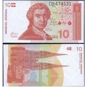 CROATIA 10 DINARA UNC # 96