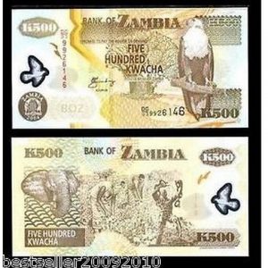 ZAMBIA 500 KWACHA POLYMER UNC # 572