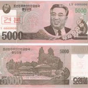 NORTH KOREA 5000 WON UNC # 26