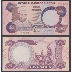 NIGERIA 5 NAIRA UNC LARGE SIZE OLD ISSUE # 854
