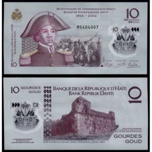 HAITI 10 GOURDES POLYMER UNC # 209