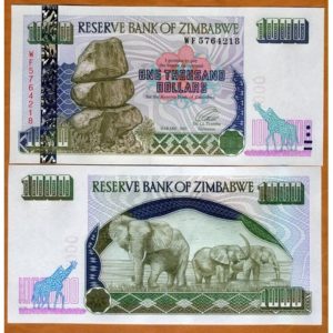 ZIMBABWE 1000 DOLLARS UNC # 39