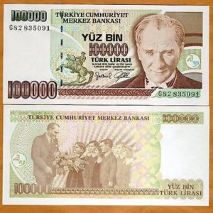 TURKEY 100000 LIRASI UNC # 459