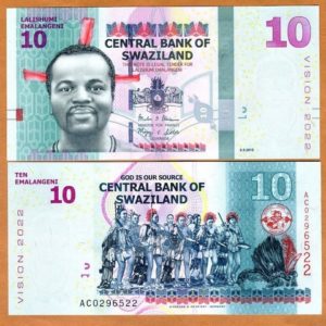 SWAZILAND 10 EMALANGENI UNC # 980