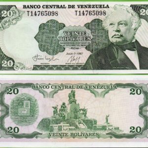 VENEZUELA 20 BOLIVARES UNC # 824
