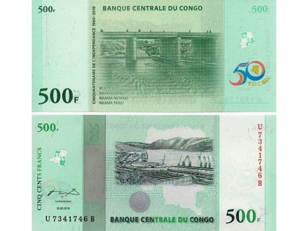 CONGO 500 FRANCS COMMEMORATIVE UNC # 327