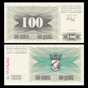 BOSNIA 100 DINARA UNC # 521