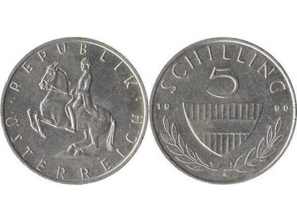 AUSTRIA 5 SCHILLINGS COIN # 2095