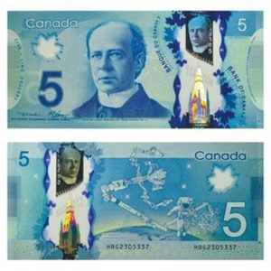 CANADA 5 DOLLARS POLYMER UNC # 626