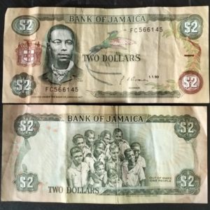 JAMAICA 2 DOLLARS # 632