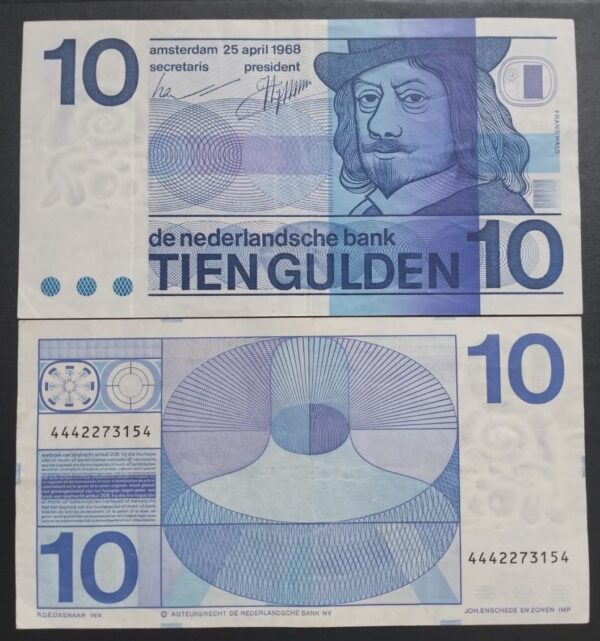 NETHERLANDS 10 GULDEN VG # 357