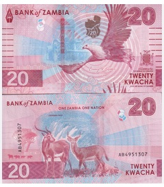 ZAMBIA 20 KWACHA UNC # 341