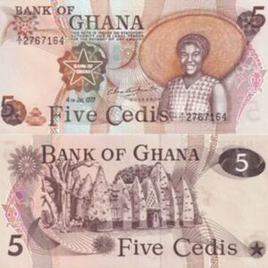 GHANA 5 CEDIS AUNC  # 433