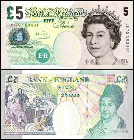 BANK OF ENGLAND 5 POUNDS UNC # 1051
