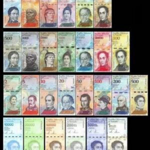 VENEZUELA SET OF 27 BANK NOTES UNC