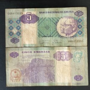 ANGOLA 5 KWANZAS  # 387